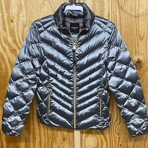 Bebe size M metallic silver puffer jacket